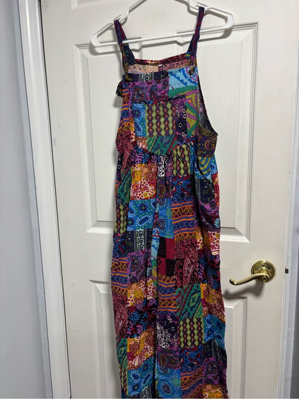 Patchwork Multicolor Spaghetti-Strap Jumpsuit